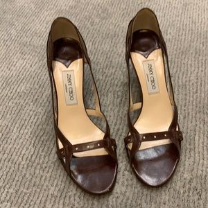 Jimmy Choo chocolate brown heels/Fits size 10